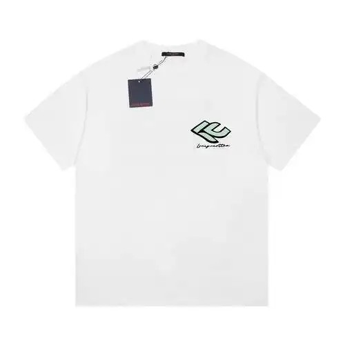 Camiseta de manga corta de espuma flocada con flecha verde de edición limitada LV Louis Vuitton