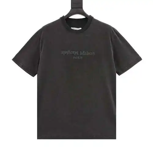 Maison Margiela MM6 24 camiseta de manga corta bordada lavada de nuevo estilo