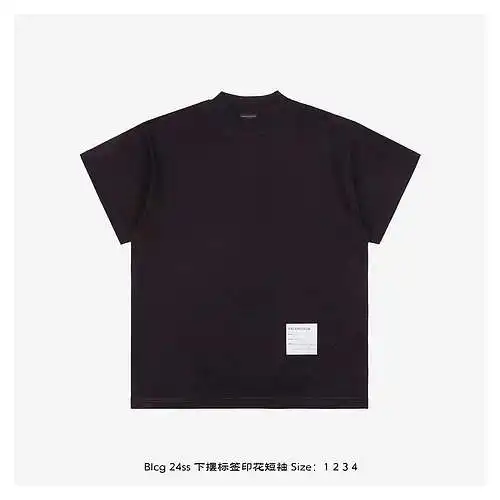 Manga corta con estampado de etiqueta en el dobladillo Blcg 24ss