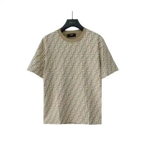 FD Fendi 2024 principios de primavera nueva camiseta con cuello redondo y estampado integral