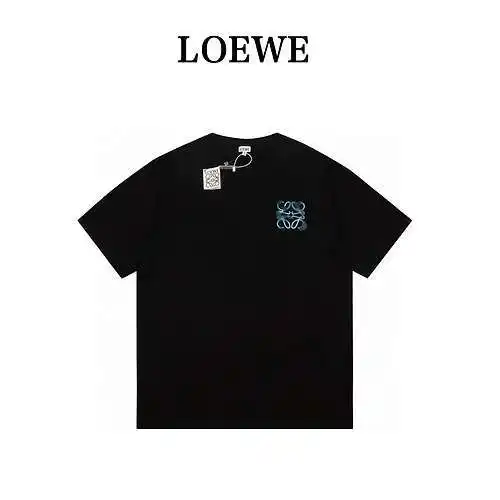 Mangas cortas con logo borroso LE Loewe 24Ss de alta calidad.