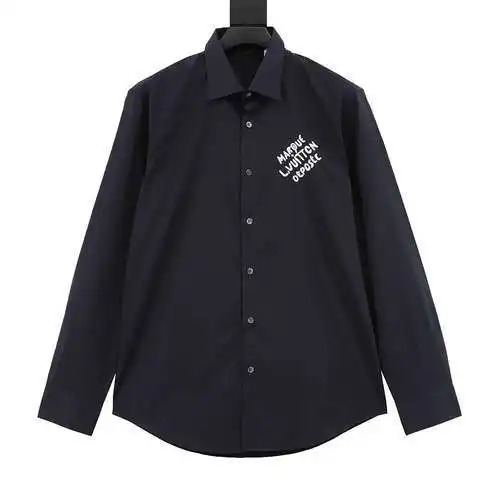 Camisa de manga larga con bordado de letras 1V