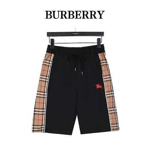 BBR Burberry pantalones cortos a cuadros con costuras laterales y bordado de caballo de guerra