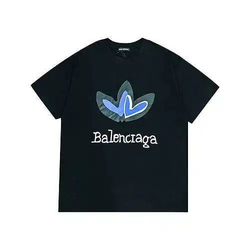 BLCG Balenciaga 24ss conjunta trébol limitado nuevo estilo impreso camiseta de manga corta