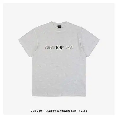 Blcg 24ss manga corta bordada con letras invertidas y doble bucle