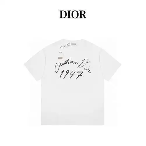 Camiseta con letras CD Dior 1947 de alta calidad.