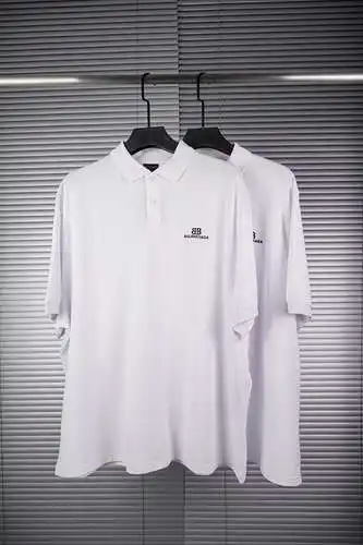 BLCG Paris polo doble B pequeño logo bordado manga corta blanco