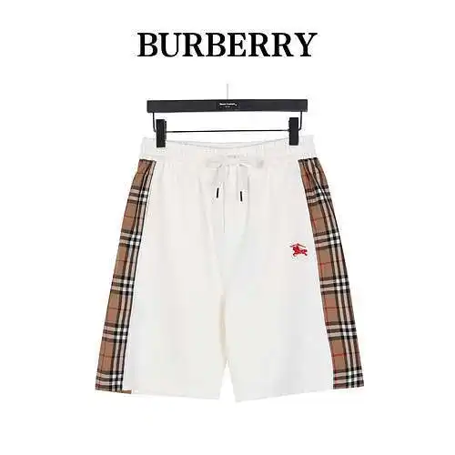 BBR Burberry pantalones cortos a cuadros con costuras laterales y bordado de caballo de guerra