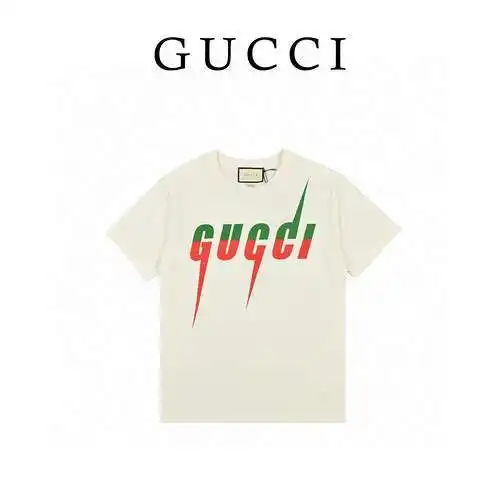 G Gucci 19ss logo relámpago estampado manga corta