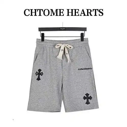 CH Cuervo pantalones cortos cruzados de cuero con letras bordadas y corazones