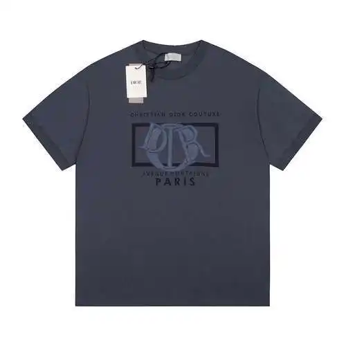 CD Dior 2024 última camiseta de manga corta con cuello redondo bordado con parche Big O
