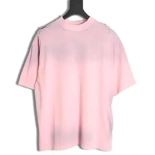 BLCG Balenciaga 24SS nueva camiseta de manga corta con destrucción en sánscrito y espalda