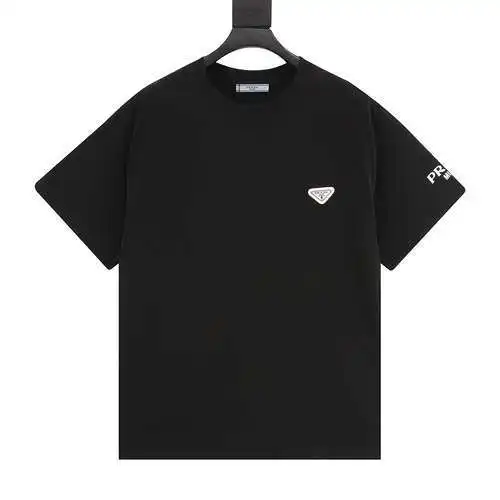 PRD Prada camiseta de manga corta con logo grande y triángulo de manga única