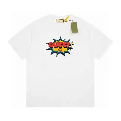 Camiseta de manga corta con estampado de rayos explosivos de edición limitada G Gucci 24ss