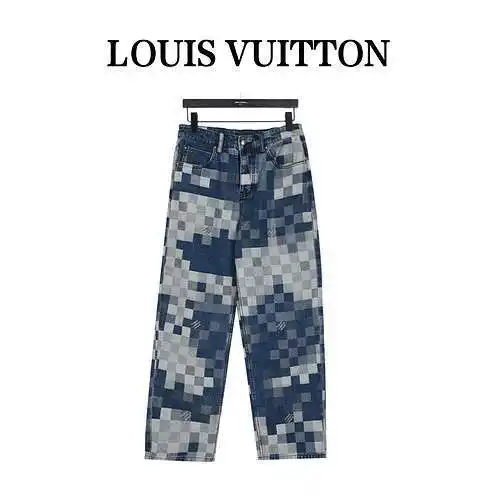 Vaqueros a cuadros con mosaico LV Louis Vuitton 24SS