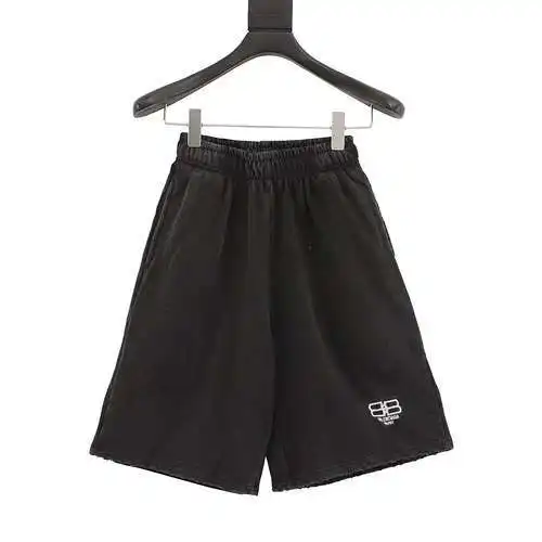 BLCG 23SS shorts lavados con bordado doble B