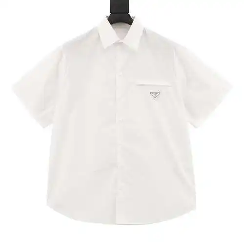 Prada PRD 24 nueva camisa de manga corta con bolsillo triangular y cremallera