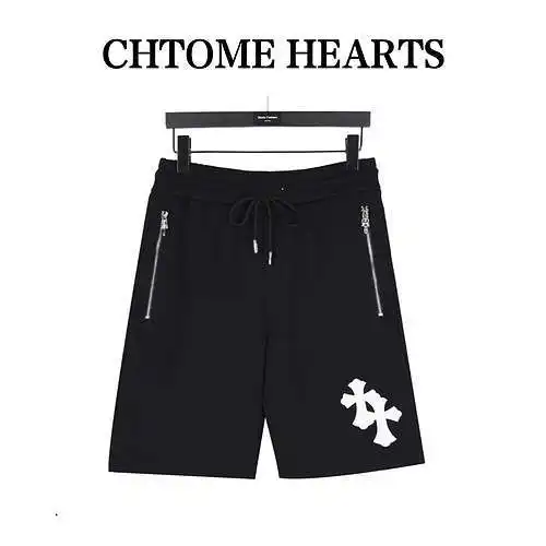 Pantalones cortos cruzados de cuero con bolsillo con cremallera y corazón de CH Crow
