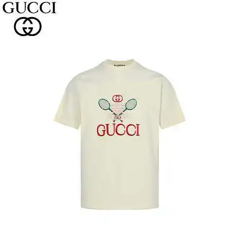 Raqueta de tenis GC/Gucci 24FW bordada manga corta