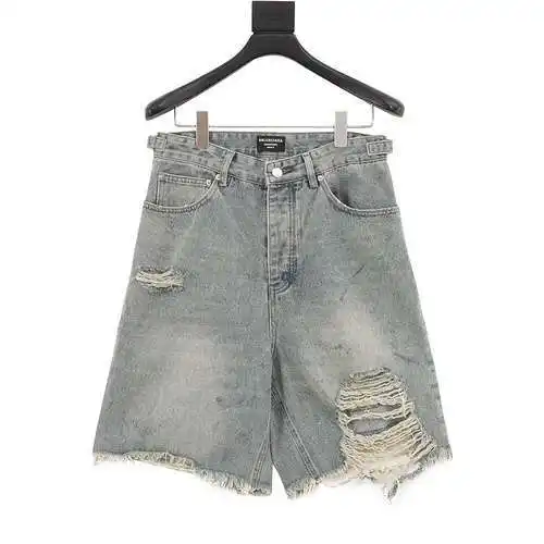 BLCG 24SS pantalones cortos de mezclilla nostálgicos desgastados y resistentes