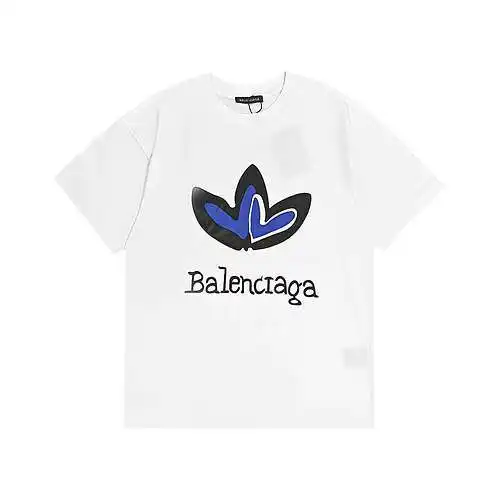 BLCG Balenciaga 24ss conjunta trébol limitado nuevo estilo impreso camiseta de manga corta