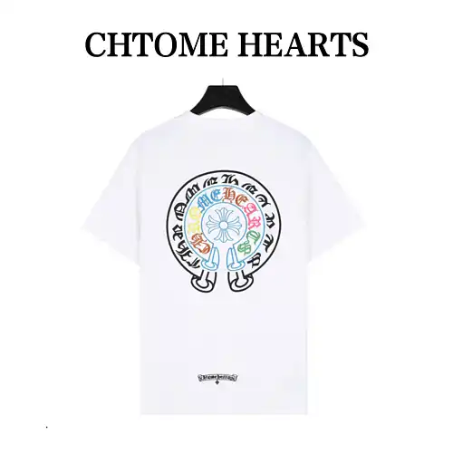 CH Crow Heart Camiseta de manga corta con parche cruzado colorido y corazón de cuervo