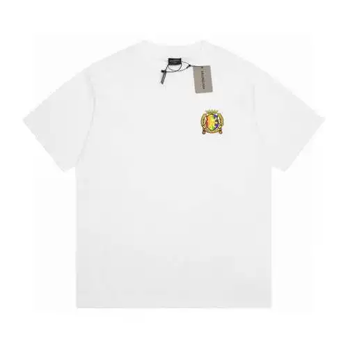 BLCG Balenciaga 24ss camiseta clásica de manga corta con corona dorada y etiqueta pequeña