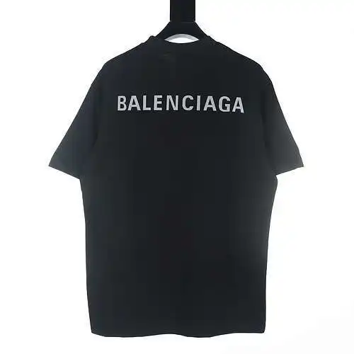 Balenciaga Camiseta de manga corta con letras reflectantes en la parte delantera y trasera BLCG