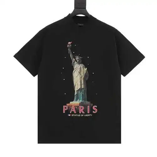 Camiseta de manga corta con estampado de Estatua de la Libertad estilo pasarela BLCG 24ss