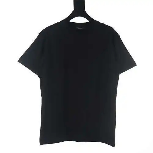 Camiseta LV de manga corta con letras en relieve en el pecho