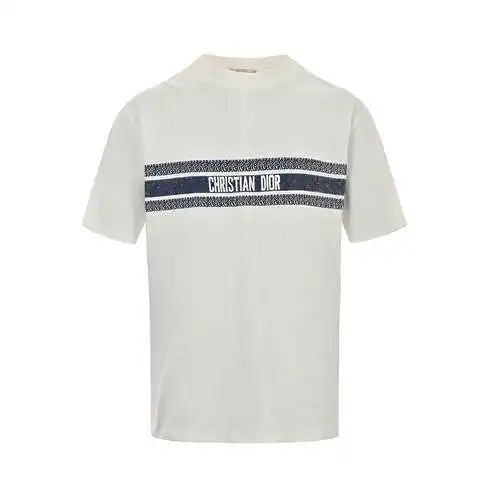 CD Dior 23ss manga corta con estampado de letras a rayas azules