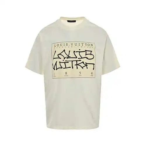 LV Louis Vuitton 23ss manga corta bordada con letras retorcidas