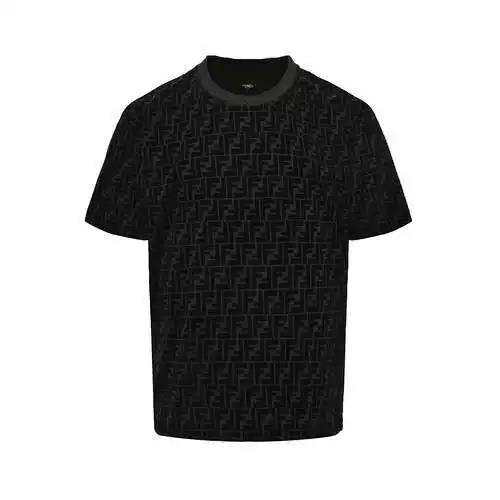 FD/Fendi 23ss FF manga corta flocada con estampado integral