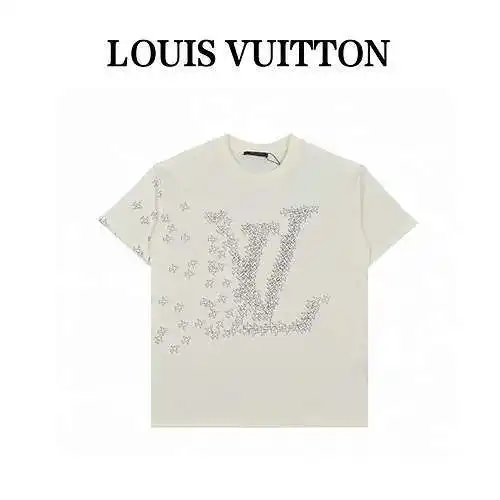 Manga corta estampada con logo de avión pequeño LV Louis Vuitton años 20