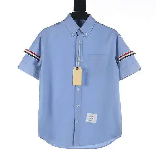 Camisa de manga corta con diseño web de doble manga TB de Tom Brown