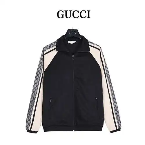 Chaqueta clásica con cremallera y estampado de serpiente de GC/Gucci