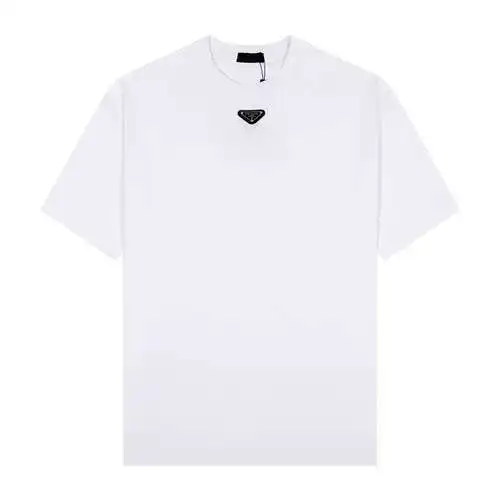 PRD Prada camiseta de manga corta con logo clásico de triángulo metálico 24ss