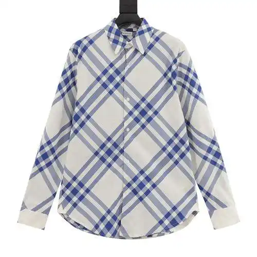 Camisa BBR de manga larga de algodón a cuadros grandes