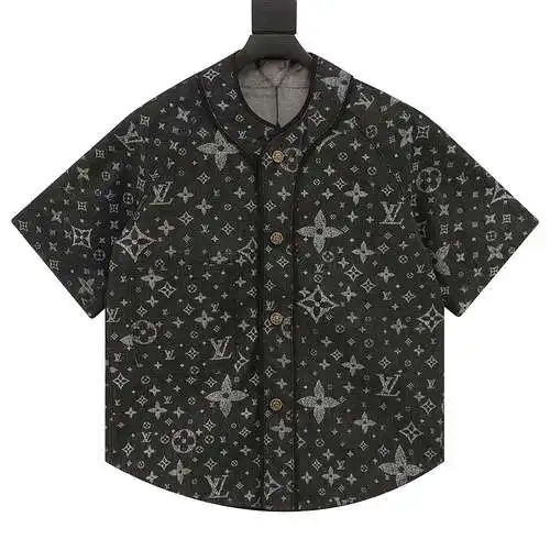 Camisa de béisbol de denim para presbicia con estampado integral 1V 24SS
