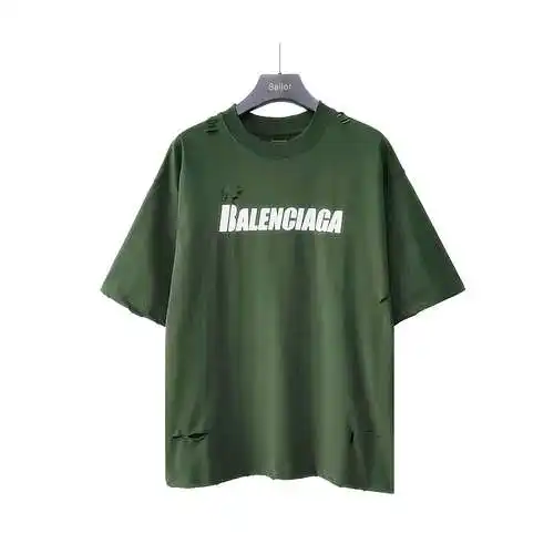 Balenciaga BLCG lavado, logotipo dañado roto de manga corta