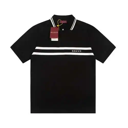Gucci 2024SS Camisa POLO con letras New Series Negro