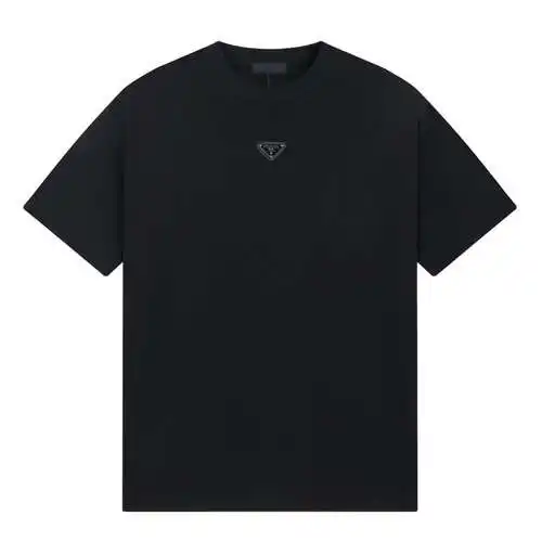 PRD Prada camiseta de manga corta con logo clásico de triángulo metálico 24ss