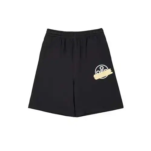 Shorts con estampado de cinta amarilla OW 20SS