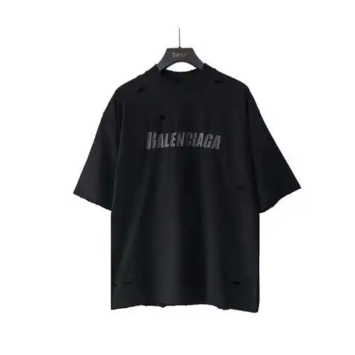 Balenciaga BLCG lavado, logotipo dañado roto de manga corta