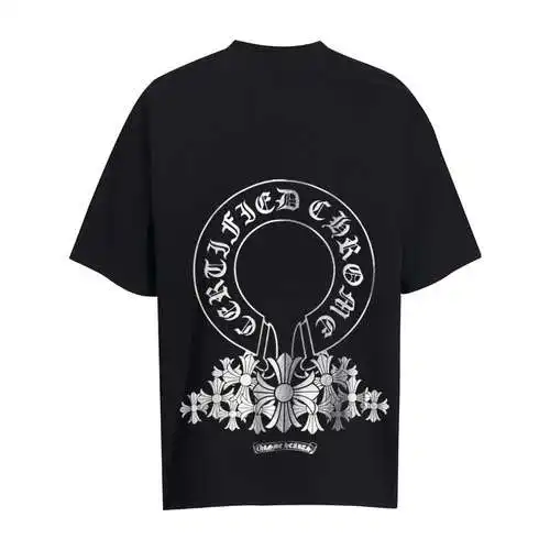 CH Crow Heart x Drake conjunto de manga corta con estampado de cruz sánscrita
