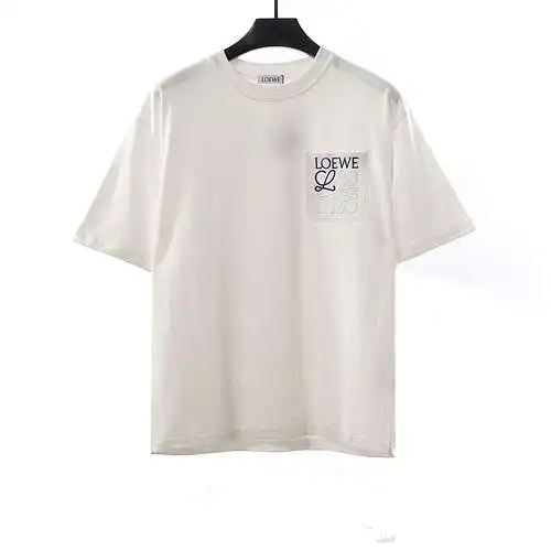 LE Loewe logo color block manga corta blanco