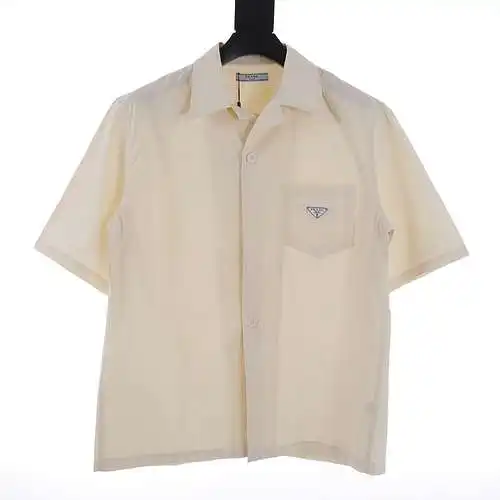 Prada camisa PRD de manga corta con triángulo y bolsillo
