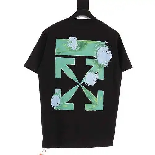 Camiseta de manga corta con estampado de flechas verdes ecológica OW