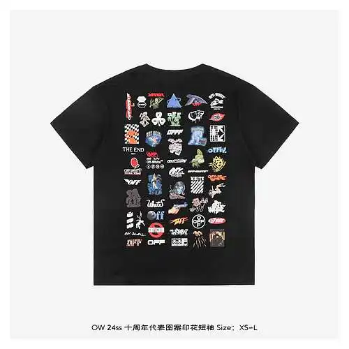 Manga corta con estampado gráfico del décimo aniversario de OW 24ss