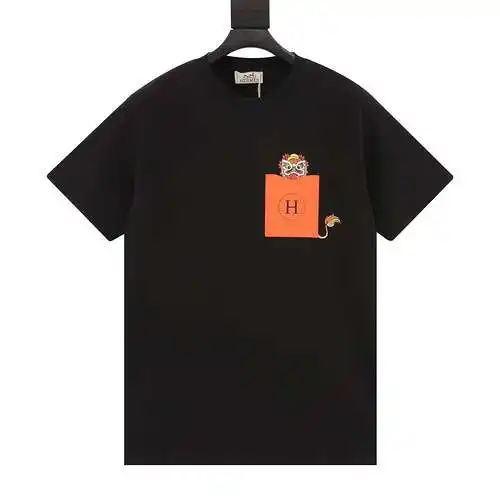 HER*MED Hermès 2024 primavera y verano nueva camiseta de manga corta con cuello redondo